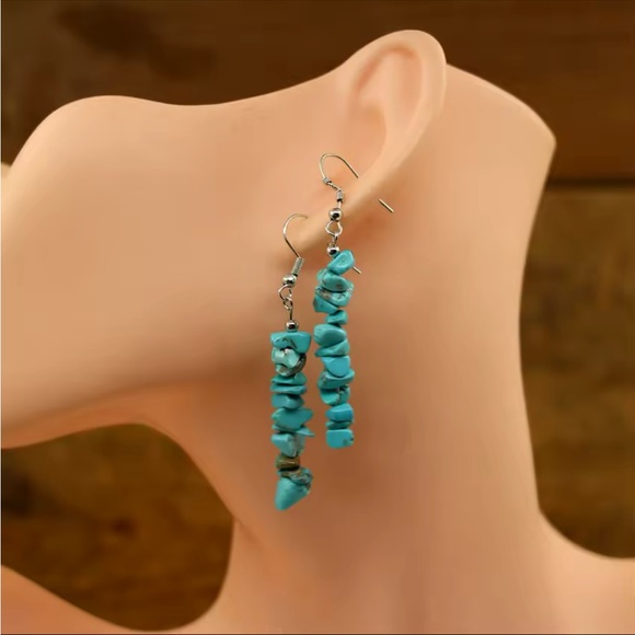 Bracelet And Earrings Set - Green Turquoise Healing Natural Stone - Picture 10 of 10